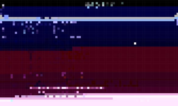 Trendy glitch pattern on dark background. Abstract geometric elements vector