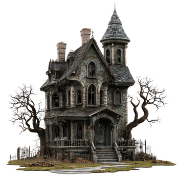 Halloween Haunted house isolate on transparency background png