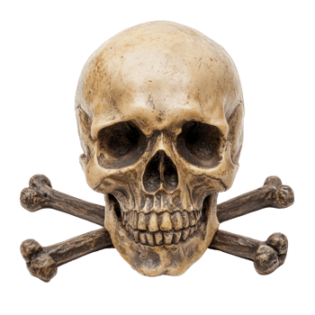 Skull and cross bones isolate on transparency background png