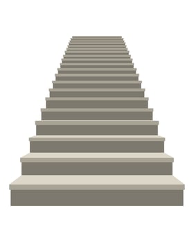 Flat design illustration of stone stairs isolated on white background vector