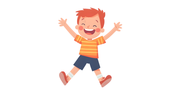 Happy boy jumping in the air png