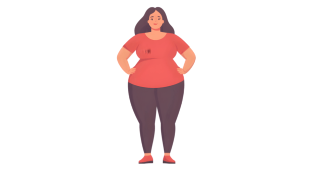 An illustration of a woman standing with her hands on her hips png
