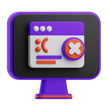 Blue Screen Error cyber security illustration 3d png