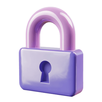 Purple Shiny Metallic Padlock with a Keyhole png