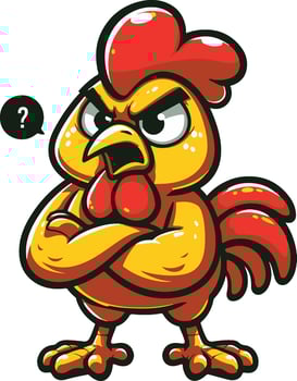 Chicken mascot character sticker design vector