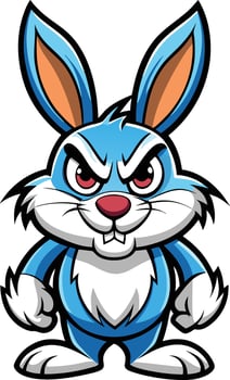 Rabbit mascot character sticker design vector