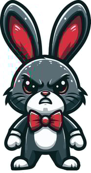 Cartoon rabbit with red bow tie vector