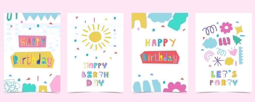 shape paper cut out background with colorful for a4 design vector