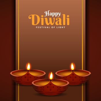 Happy Diwali Festival Of Lights Banner Celebration Background for Social Media Post Template vector