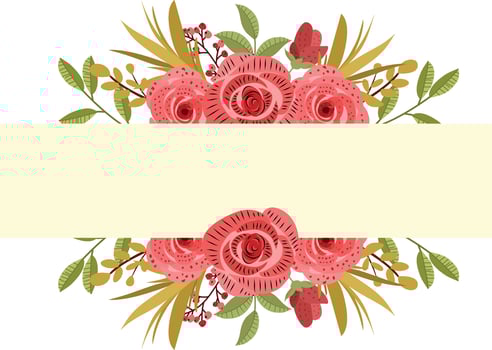 flower frame with rose bouquet for wedding vector