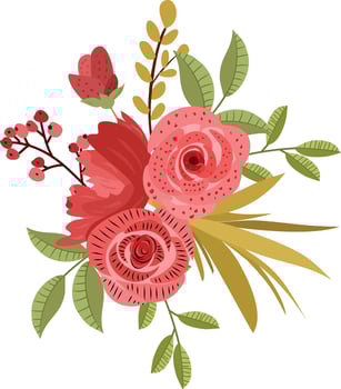 red rose flower. beautiful rose flower bouquet vector