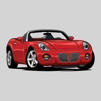 Red Car Solstice Coupe Convertible vector