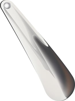 Long metal shoe horn isolated on white background vector