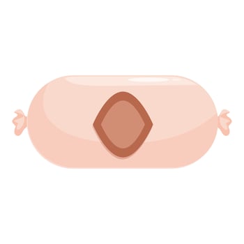 Sausage in packaging lying horizontally with empty label vector