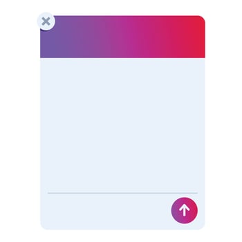 Blank user interface window showing upload and close buttons vector
