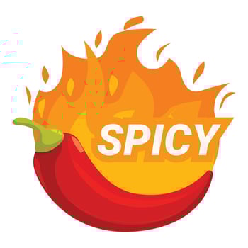 Red chili pepper burning in flames symbolizing spicy food vector