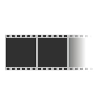 35mm film strip ending fading to white background vector