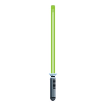 Green lightsaber glowing on white background vector