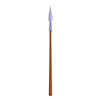 Ancient spear pointing up isolated on white background vector