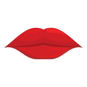Cartoon red lips showing kissing gesture vector