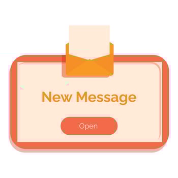 New message notification with envelope icon appearing on screen vector