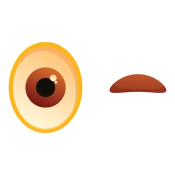 Cartoon eye winking expressing happiness with closed eyelid vector