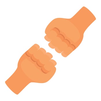 Two hands bumping fists in friendly greeting vector