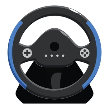 Racing game steering wheel for a console gaming experience vector