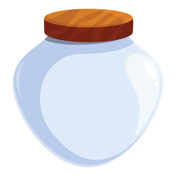 Empty glass jar with wooden lid closing the top vector