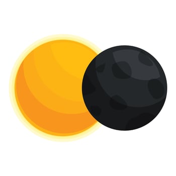 Solar eclipse happening with moon covering sun vector