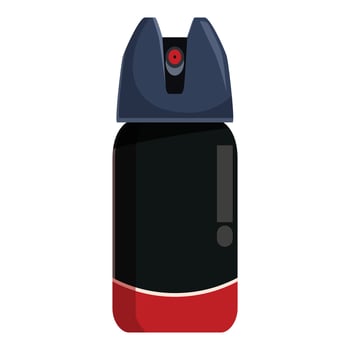 Black and red pepper spray canister for self defense vector