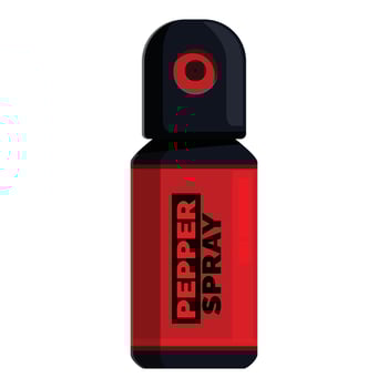 Red pepper spray protecting from attacker vector