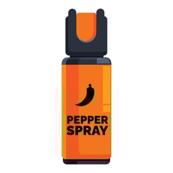 Orange pepper spray being used for self defense vector