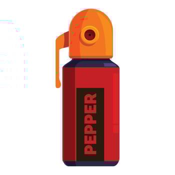 Red pepper spray for self defense protecting from attacker vector