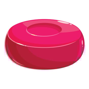 Round pink candy showing delicious sweet taste vector