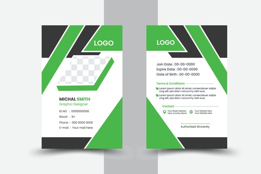 Creative and clean corporate business card template, Luxury and elegant business card design template. Modern ID card design template. Employee identity card design. vector