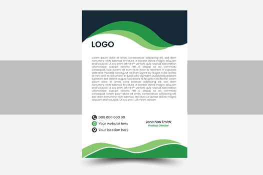 Minimal business Modern Creative Clean business style letterhead Layout 8.5x11 inches vector