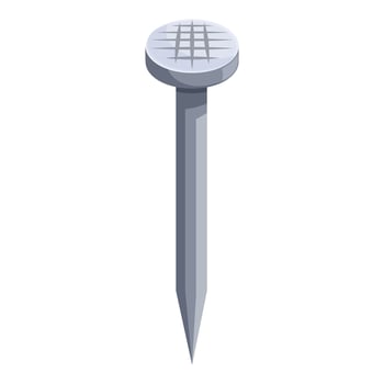 Metal steel nail pointing upwards with cross pattern vector