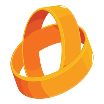 Two golden rings intertwined forming an elegant symbol vector