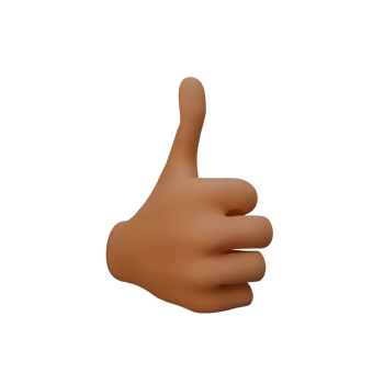 3d Render of hand icon stylized png