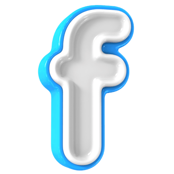 Blue With White Font f 3D Rendering png