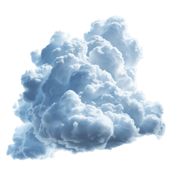 Fluffy white clouds billowing brightly against a clear blue sky during a sunny afternoon, creating a serene and peaceful atmosphere png