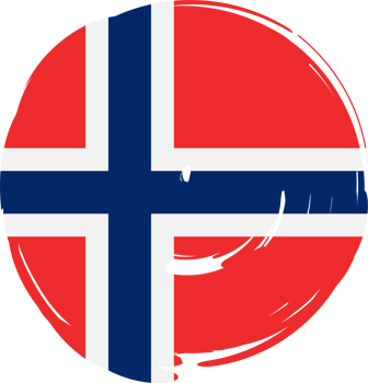 Norway flag circle grunge style png