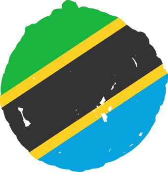 Tanzania flag circle grunge style png