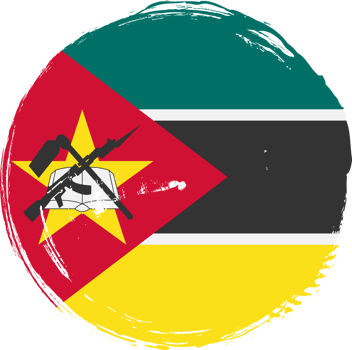 Mozambique flag circle grunge style png