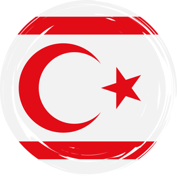Northern Cyprus flag circle grunge style png