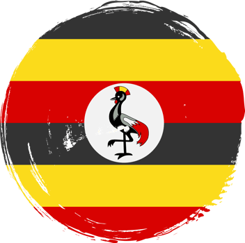 Uganda flag circle grunge style png