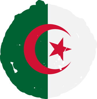 Algeria flag circle grunge style png