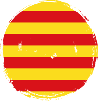 Catalonia flag circle grunge style png