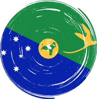 Christmas Island flag circle grunge style png
